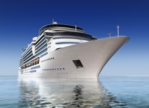 cruise ship on the open water.