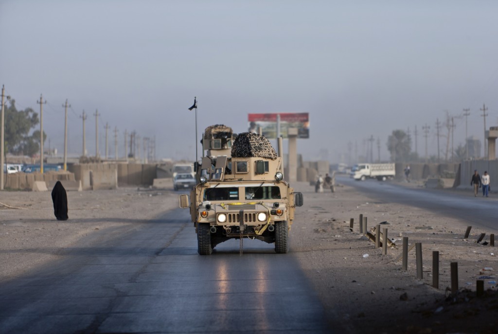 Military humvee in Iraq. 