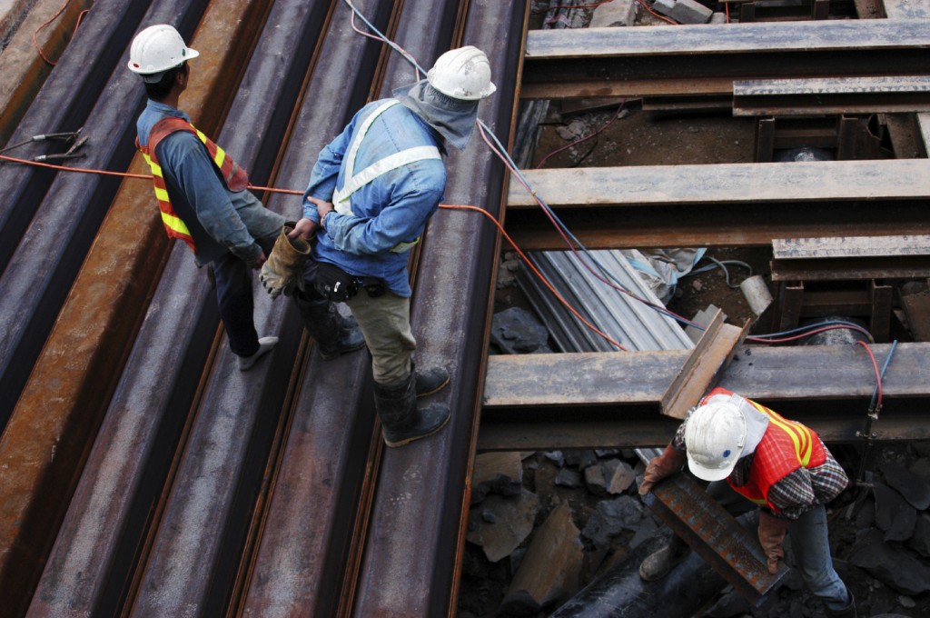 Foreign contruction worker on jobsite overseas. 