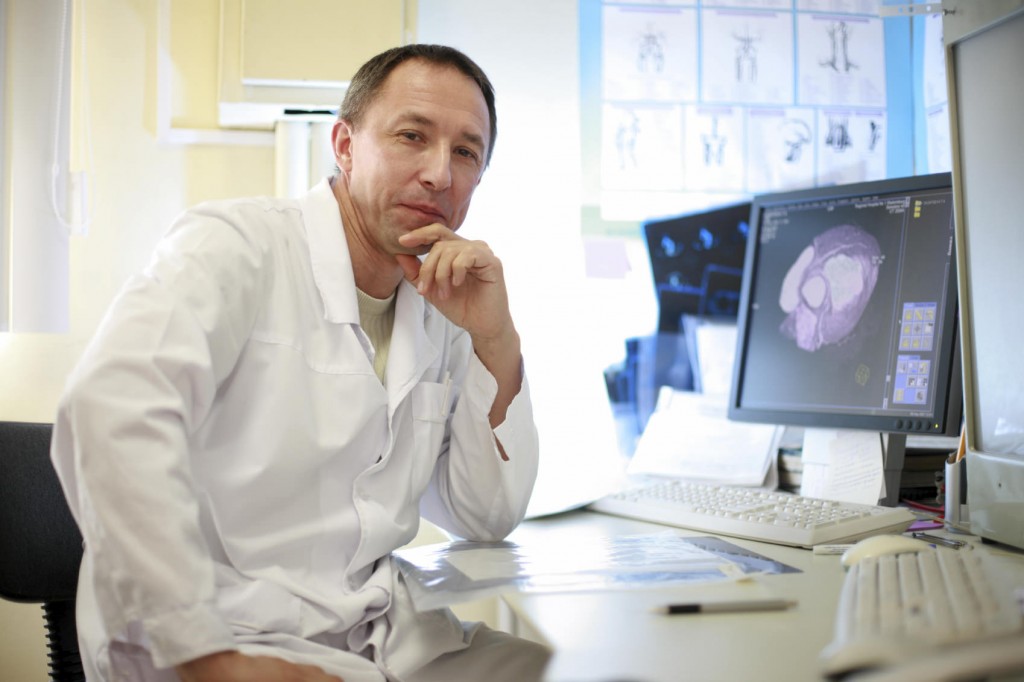 Doctor reviewing Advanced Neuroimaging scans